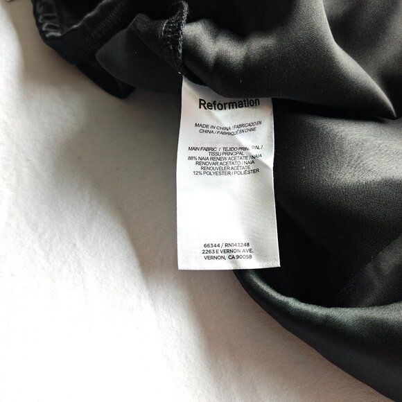 REFORMATION Gale Satin Pant in Black, size S - Picture 7 of 8